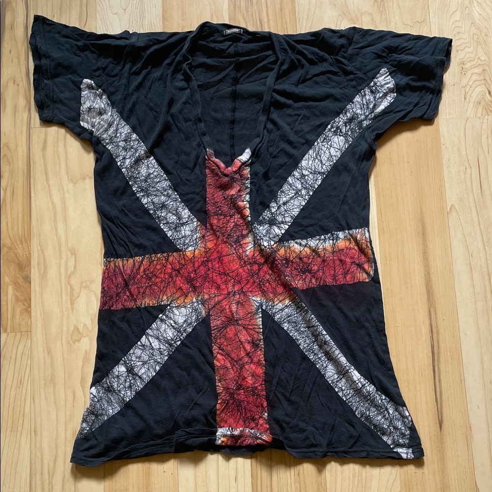 Monrow V-neck Shirt Top British Blue Medium or Large